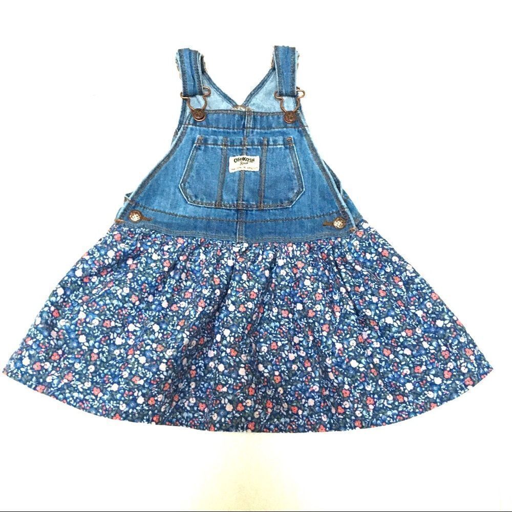 Oshkosh B’gosh overalls floral dress 18/24M